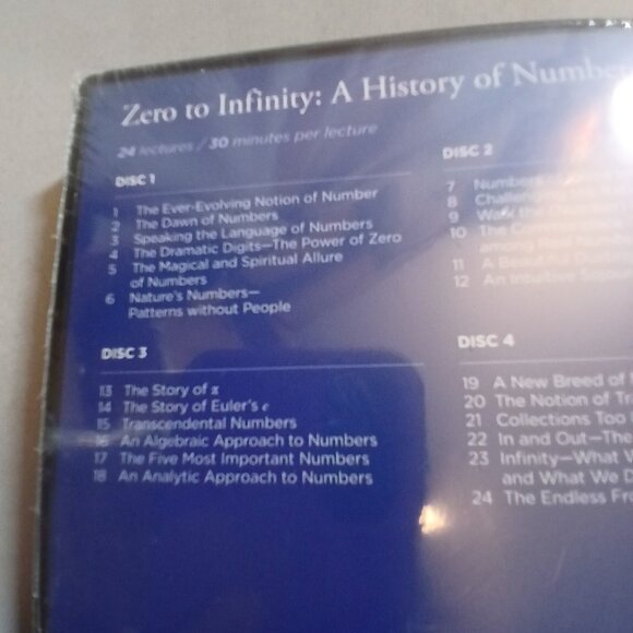 Zero to Infinity : A History of Numbers by Edward B. Burger DVD Course Book NEW - Picture 4 of 7
